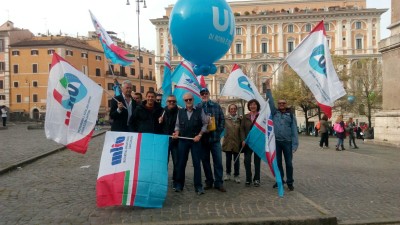 Manifestazione per le pensioni. Ecco la Uilm di Roma