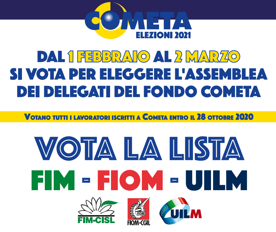 Cometa: votiamo la lista unitaria di Fim Fiom UILM