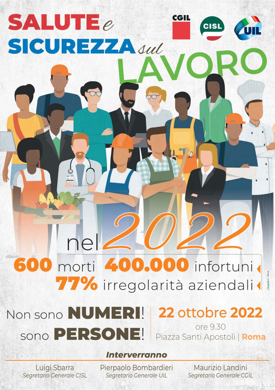 Manifestazione unitaria nazionale per la Salute e la Sicurezza nei luoghi di lavoro | Roma – 22/10/2022