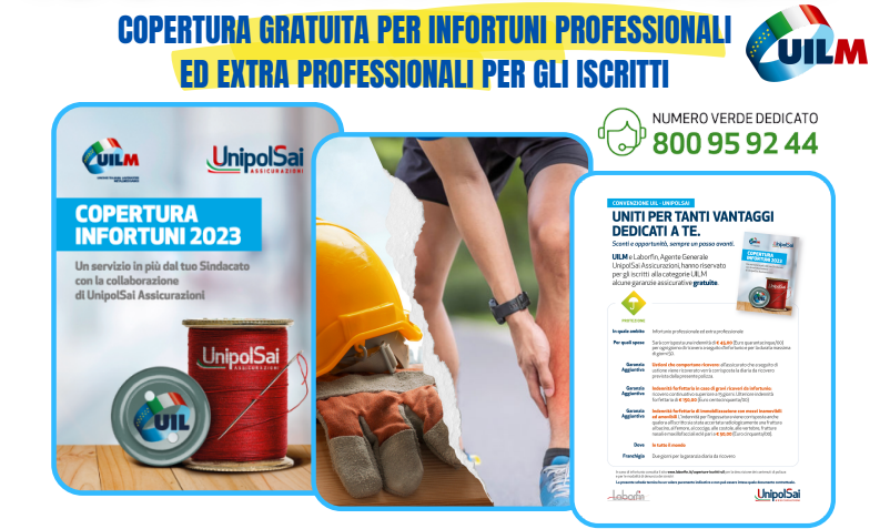 Copertura infortuni 2023 per gli iscritti UILM con UnipolSai