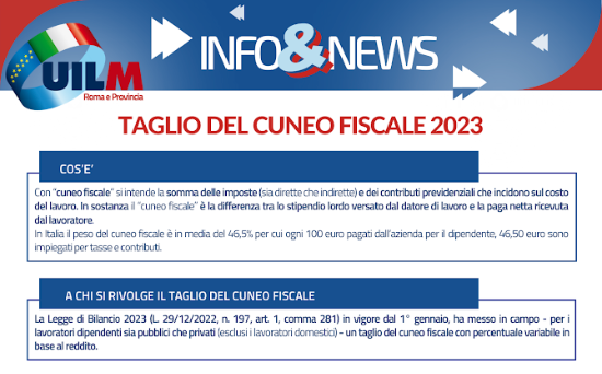TAGLIO CUNEO FISCALE 2023:EFFETTI IN BUSTA PAGA