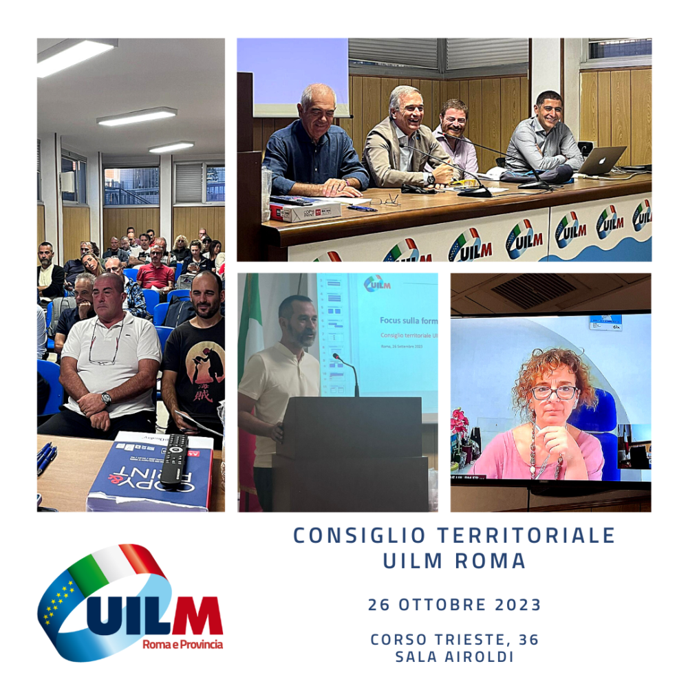 26 settembre 2023 – Consiglio Territoriale Uilm Roma e Provincia