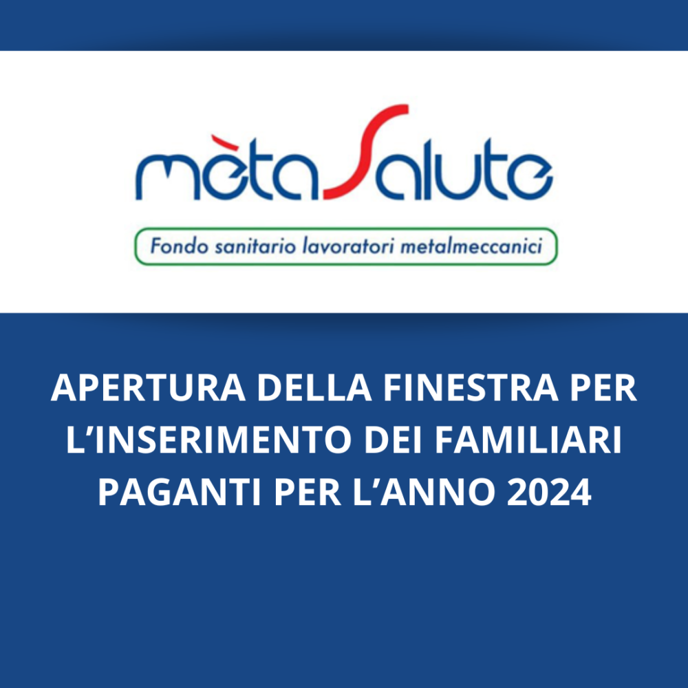 APERTURA FINESTRA ANNUALE PER INSERIMENTO FAMILIARI NON A CARICO