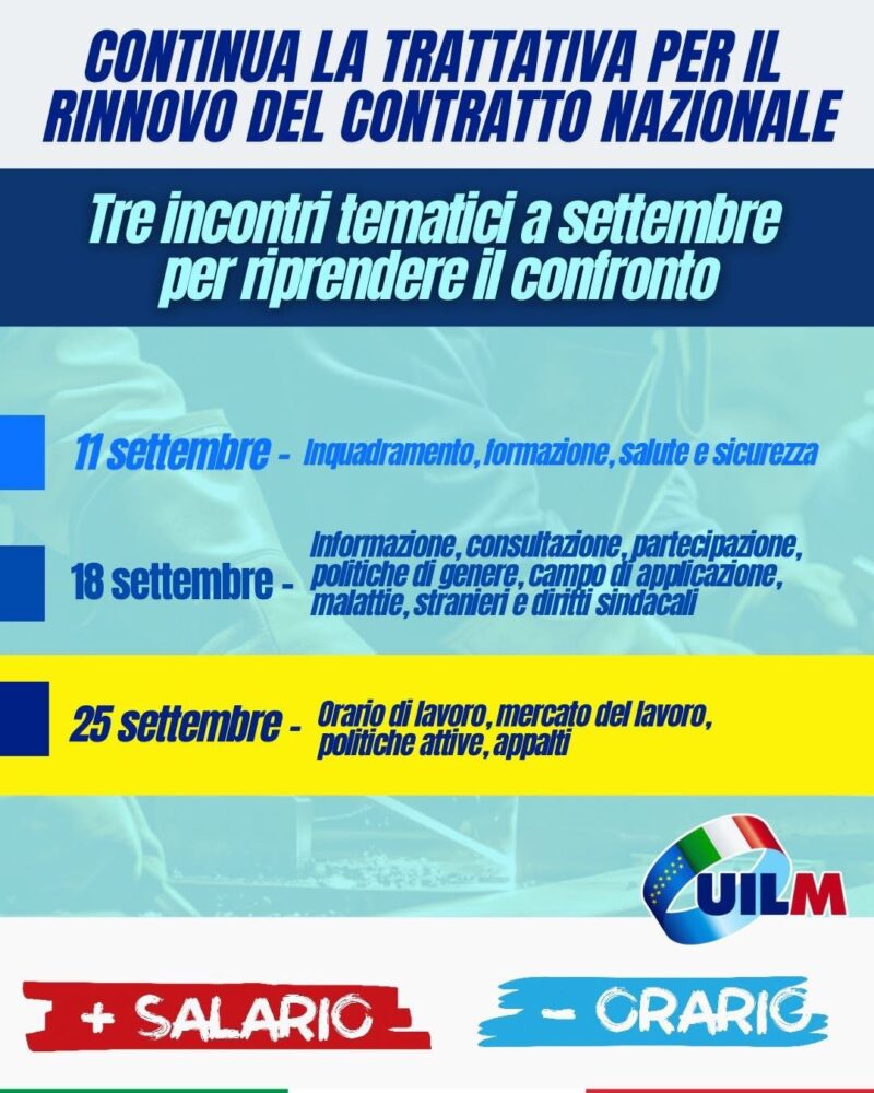 RINNOVO CCNL – CHIUSA LA FASE TECNICA, ORA IL CONFRONTO DEVE PROSEGUIRE SUL CONTRATTO